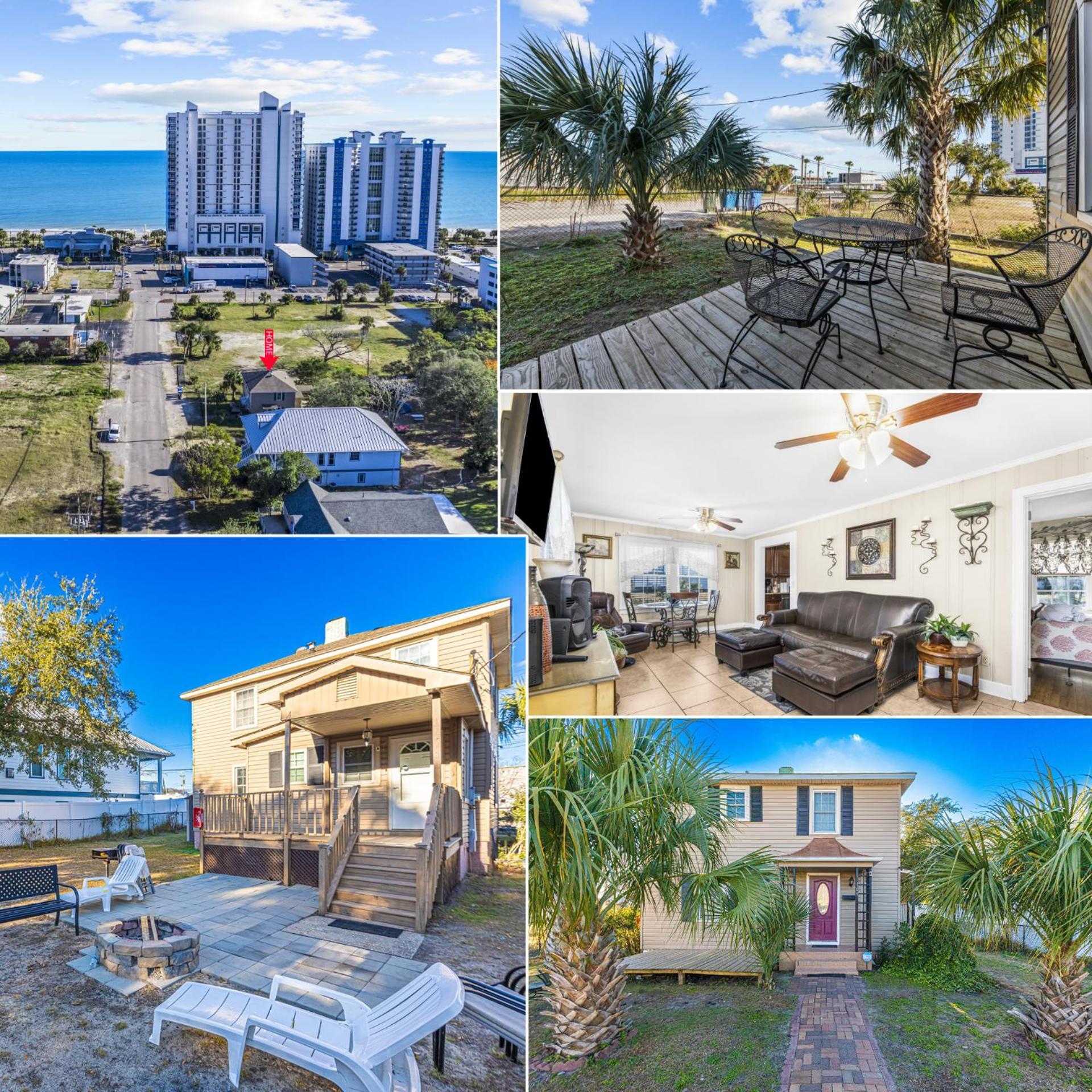 Dazzling Centrally Located Ocean View W 2 Kings, Huge Private Yard, 2 Decks, Firepit, Bbq شاطئ ميرتل المظهر الخارجي الصورة