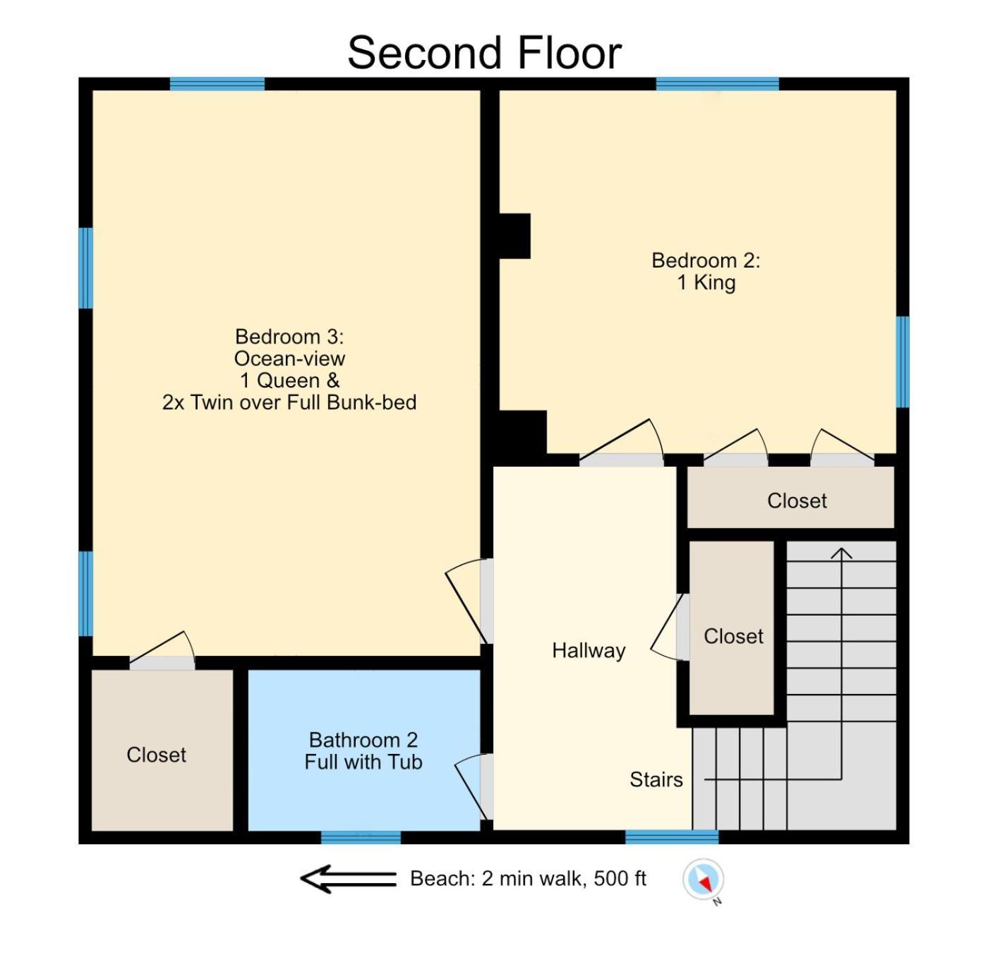 Dazzling Centrally Located Ocean View W 2 Kings, Huge Private Yard, 2 Decks, Firepit, Bbq شاطئ ميرتل المظهر الخارجي الصورة